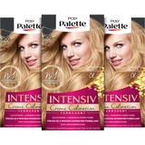 Palette Intensiv Creme Coloration 9-5/400 Naturblond Stufe 3 (3 x 115 ml), Permanente Haarfarbe für eine leuchtende, langanhaltende Farbe, 100 % Abdeckung grauer Haare