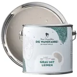 MissPompadour Wandfarbe Grau mit Leinen - matte Wandfarbe mit sehr hoher Deckkraft 2,5 L, geruchsneutrale und spritzfreie Innenfarbe, wasserbasiert grau