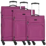 d & n d&n Travel Line 9204 4 Rollen Kofferset 3-teilig mit Dehnfalte purple