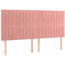 vidaXL Boxspringbett mit Matratze Rosa 180x200 cm Samt