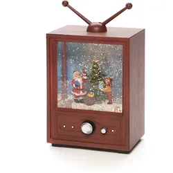 Konstsmide LED Fernseher mit Weihnachtsmann und Kind