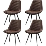 Hti-Living HTI-Living, Esszimmerstuhl Astrid 4er-Set Kunstleder Braun