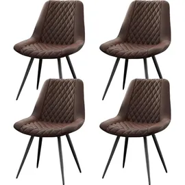 Hti-Living HTI-Living, Esszimmerstuhl Astrid 4er-Set Kunstleder Braun