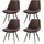 Hti-Living HTI-Living, Esszimmerstuhl Astrid 4er-Set Kunstleder Braun