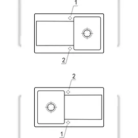 Villeroy & Boch Siluet 50 weiß alpin + Handbetätigung