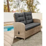 Destiny Loungesofa »MERANO II«, Aluminium, Polyrattan, 2er Sofa, inkl. Auflagen beige