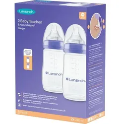 LANSINOH NaturalWave Babyflaschen 240ml & Sauger M 2 St