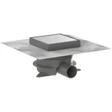 Hansgrohe RainDrain Spot Plus Komplettset Punktablauf höhenverstellbarer Rahmen, rückseitig befliesbar, edelstahl gebürstet, 56226800