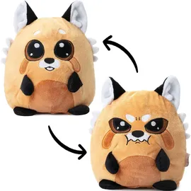 corimori Stimmungskuscheltier, 16cm Plüschtier zum Wenden, Kleiner Roter Panda Ponva, orange | Happy vs. Todesblick