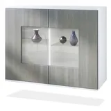 Vladon Kommode Grömitz 92,5 x 73,5 x 35 cm Weiß matt / Avola-Anthrazit
