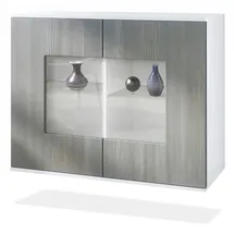 Vladon Kommode Grömitz 92,5 x 73,5 x 35 cm Weiß matt / Avola-Anthrazit