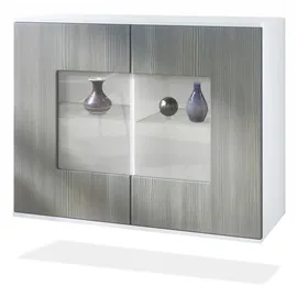 Vladon Kommode Grömitz 92,5 x 73,5 x 35 cm Weiß matt / Avola-Anthrazit