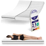 Mister Sandman Ergonomische 7-Zonen Kaltschaummatratze 140x190 cm – Wendematratze mit Zwei Härtegraden (H2/H3) – Bezug abnehmbar & waschbar – Rollmatratze – Made in Germany (Höhe: 15cm)