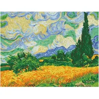 Diamond Dotz Diamond Painting Weizenfeld mit Zypressen