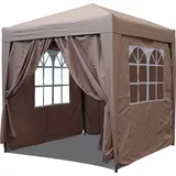 Quick Star Faltpavillon 2 x 2 m inkl. 4 Seitenteile Beige