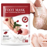 Allbestaye Rose Feet Peeling Fußmaske Peeling Socken für Pediküre, Fußmaske Fußpflege Peeling Abgestorbene Haut Entferner Schwielen