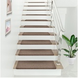 [en.casa]® Stufenmatte, en.casa, rechteckig, 15er Set Treppenmatten rechteckig 65x24cm selbstklebend Dunkelbraun braun