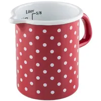 RIESS Küchenmaß Pünktchenrot 9cm 0,5 Liter, Emaille