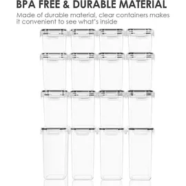 luxuskollektion 16-teiliges Vorratsdosen Set mit Etiketten, BPA-frei
