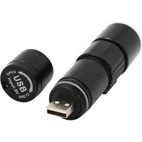 EDM Taschenlampe LED EDM USB Aufladbar Zoom Mini Schwarz