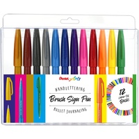 Pentel SES15-12 Brush-Pen-Set farbsortiert, 12 St.
