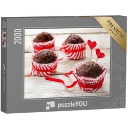 puzzleYOU Puzzle Schokoladenmuffins zum Valentinstag, 2000 Puzzleteile, puzzleYOU-Kollektionen Festtage