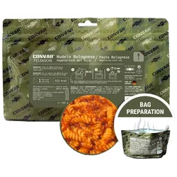 CONVAR Feldküche Vegetarische Nudeln Bolognese - Survivalnahrung (Gr 150g)
