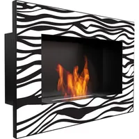 Kleiner Wandkamin BIOKAMIN MOD ZEBRA mit 64 CM länge Bio kamin ofen+Glasfront