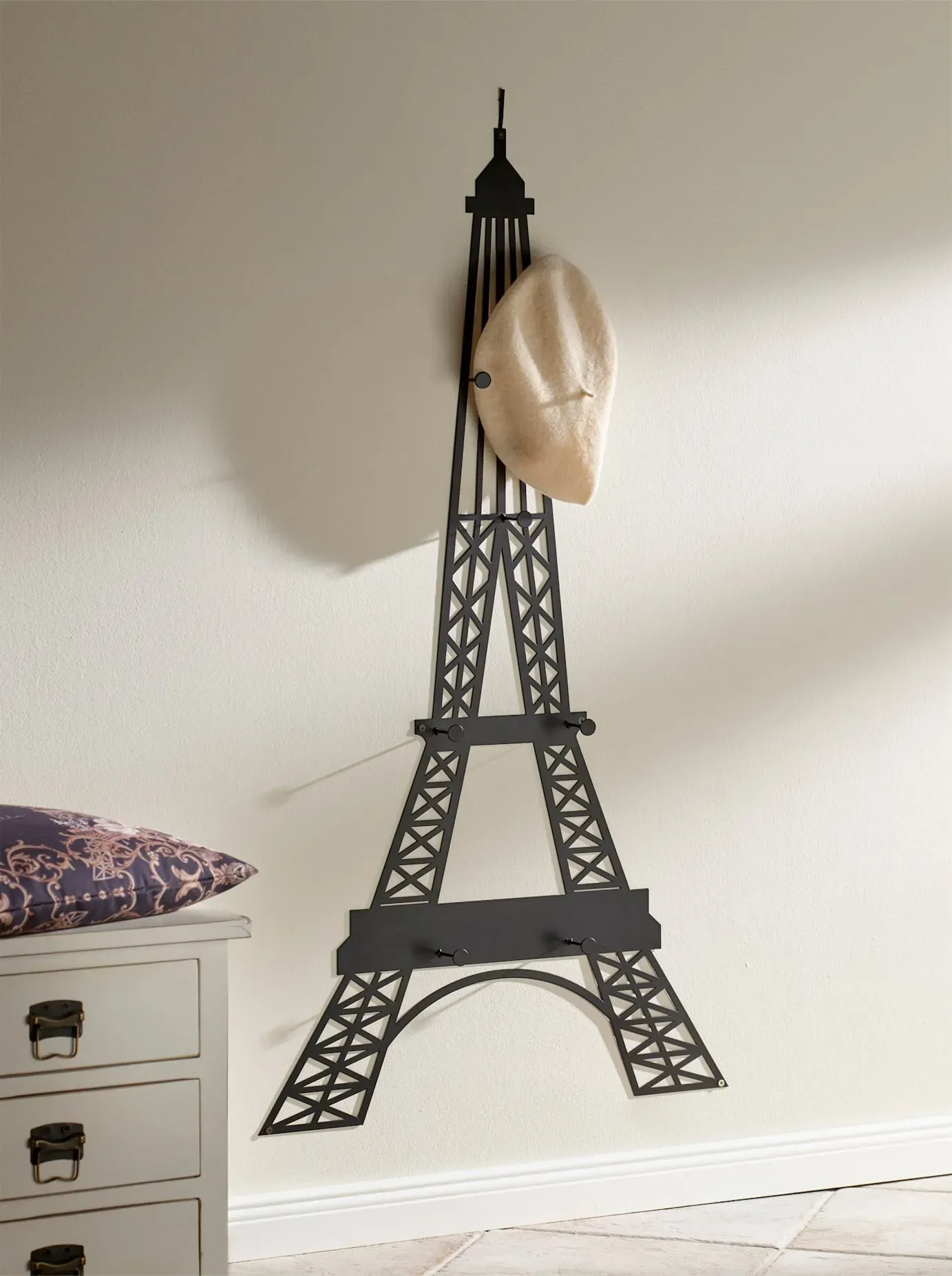 Garderobenhalter HEINE HOME, schwarz, B:60cm H:120cm T:5cm, Metall, Garderobenhalter