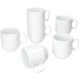 Mambocat Kaffeetasse 0,22 l Weiß 6 St.