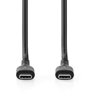 Nedis USB-Kabel - USB 2.0 - USB-C Stecker - USB-C Stecker - 240 W - 480 Mbps - Vernickelt - 2.00 m - Rund - PVC - Schwarz