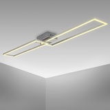 B.K.Licht LED Deckenlampe 110x25cm Deckenleuchte, 40W schwenkbar, warmweiße Lichtfarbe, 40 Watt, 4000 Lumen, LED LED Lampe, Wohnzimmerlampe, Schlafzimmerlampe, Küchenlampe, 110x24,8x8 cm, Chrom-Alu