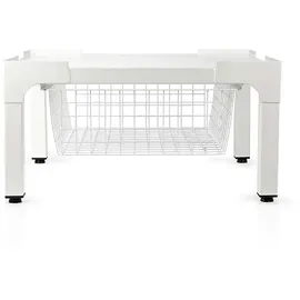 Nedis Ständer für Waschmaschine und Trockner, Drahtkorb, 200 kg, Weiß