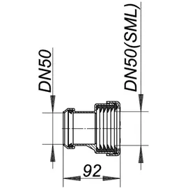 Dallmer HT/SML-Rohrverbinder, DN 50xDN 50 SML