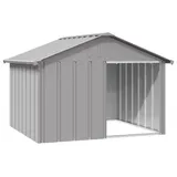 vidaXL Hundehütte Grau 116,5x103x81,5 cm Verzinkter Stahl