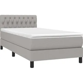 vidaXL Boxspringbett 90 x 200 cm Hellgrau
