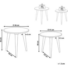 Beliani Beistelltisch NARRA Mango Holz Gold