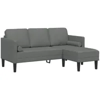 VidaXL Sofa 3-Sitzer L-Form Dunkelgrau 160 cm Stoff