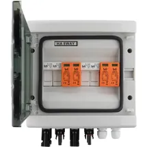 Seki DC 2 String 2P T2 Solar Anschlusskasten Überspannungsschutz/Blitzschutz 32A 1000V; Aufputz Gehäuse IP65 8 Module; PV Photovoltaik