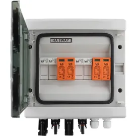 Seki DC 2 String 2P T2 Solar Anschlusskasten Überspannungsschutz/Blitzschutz 32A 1000V; Aufputz Gehäuse IP65 8 Module; PV Photovoltaik