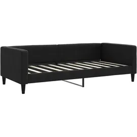 vidaXL Tagesbett Ausziehbar mit Matratzen Schwarz 90x190 cm Stoff