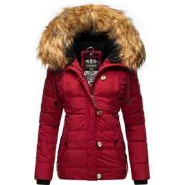 Navahoo Damen warme Winter Steppjacke mit abnehmbarem Kunstfell Zoja Blood Red Gr. S - S