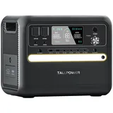 TALLPOWER V2400 Tragbares Kraftwerk, 2160 Wh LiFePo4 Solargenerator, 2400 W AC-Ausgang, USV, 13 Ausgänge V2400 schwarz