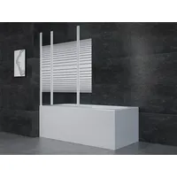Aurlane Badewannenfaltwand weiß 3-teilig 125 x 140 cm