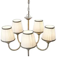 LINDBY Kronleuchter Lumiel 5-flg., creme/messing, E14)