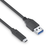 PureLink USB-C auf USB-A Kabel USB 3.1 Gen 2 mit 10 GB/s Datenübertragung, schwarz, 1,00m