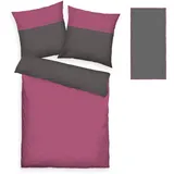 Tom Tailor HOME Wendebettwäsche Henry in Gr. 135x200 oder 155x220 cm, Renforcé, 3 teilig, Bettwäsche aus Baumwolle, mit GRATIS-Zugabe: Sporthandtuch lila