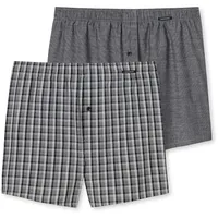 SCHIESSER Web-Boxershorts schwarz/grau 3XL 2er Pack