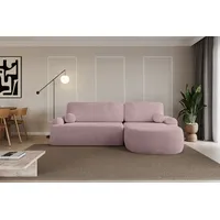 ALTDECOR Ecksofa LIRA-L, Couch mit Schlaffunktion, Wohnzimmer - Wohnlandschaft, Corner Sofa Bett Eckcouch Couch L-Form Schlafcouch Ausziehbar rosa