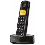 Philips Schnurloses Telefon - D1651B/01 - DECT Telefon - Haustelefon - Festnetzanschluss - Anrufbeantworter - Schwarz, Black